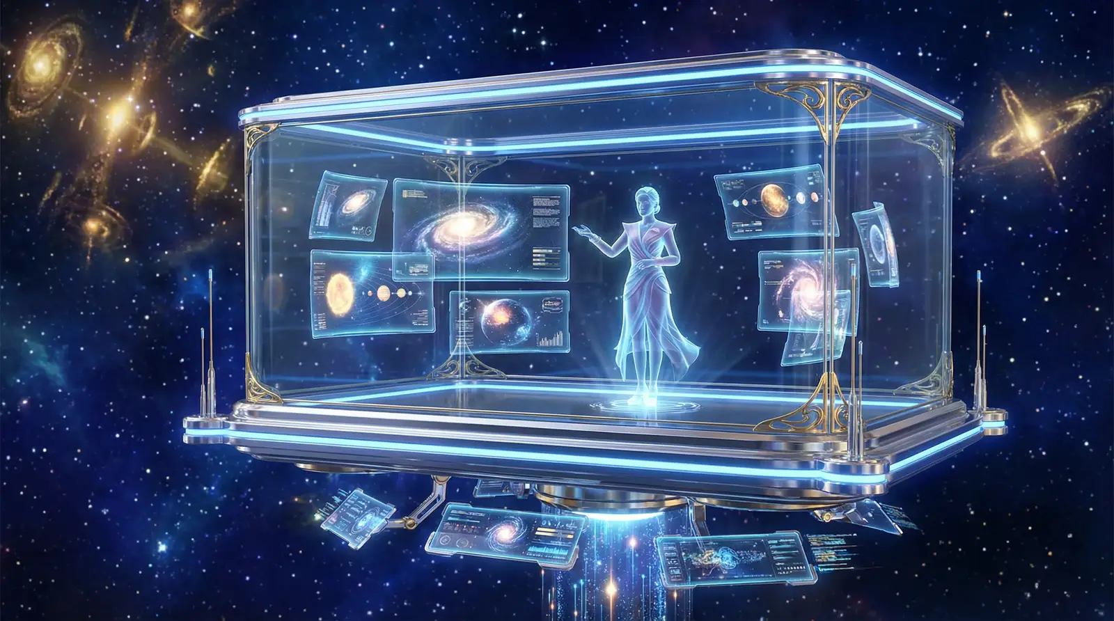 领彩金星际快讯全息新闻广播站